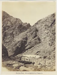 Soroo-Pass, Lager der Pioniere, von der Fotografischen Einheit der Royal Engineers unter Sergeant John Harold, 1868